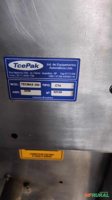 Imagem Empacotadeira Tecpak Tecmax 250 CT4 – Automática Industrial – Ano 2008 Imagem Empacotadeira Tecpak Tecmax 250 CT4 – Automática Industrial – Ano 2008
