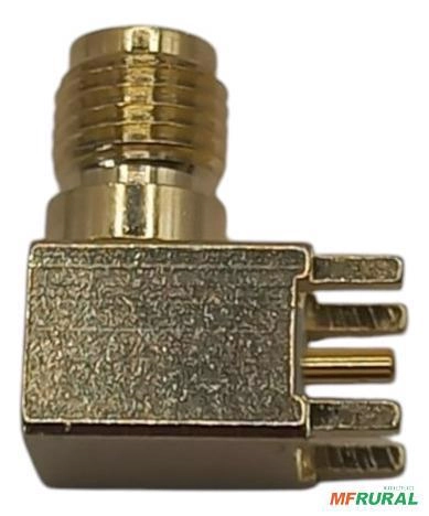 10x Conector Coaxial Fêmea - Sma 90 Graus - Cor: Dourado Imagem 10x Conector Coaxial Fêmea - Sma 90 Graus - Cor: Dourado