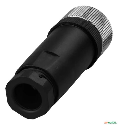 Conector Profinet Fêmea 4 Pinos D-coded - Cor: Prateado Imagem Conector Profinet Fêmea 4 Pinos D-coded - Cor: Prateado