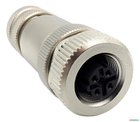 Conector Blindado Profinet Fêmea 4 Pinos D-coded - Murr - Cor: Prateado Imagem Conector Blindado Profinet Fêmea 4 Pinos D-coded - Murr - Cor: Prateado