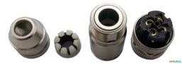 Conector Blindado Profinet Fêmea 4 Pinos D-coded - Murr - Cor: Prateado Imagem Conector Blindado Profinet Fêmea 4 Pinos D-coded - Murr - Cor: Prateado