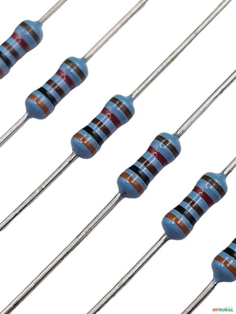 Kit 100 Resistor De Filme Metálico 30,1 Kohms 1% 1w 30k1 Imagem Kit 100 Resistor De Filme Metálico 30,1 Kohms 1% 1w 30k1