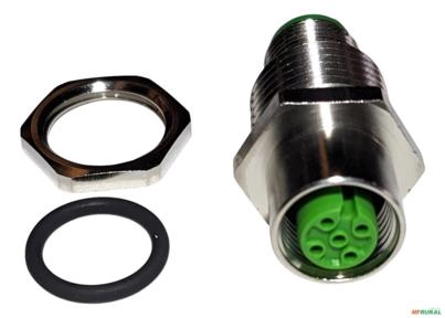 Conector Passamuro M12 5 Polos Macho Fêmea Murr - Voltagem: N/A Imagem Conector Passamuro M12 5 Polos Macho Fêmea Murr - Voltagem: N/A