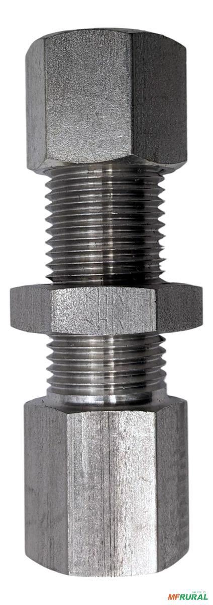 União Dupla Comprida Fêmea Tubo 10x1/4 Bsp Inox Imagem União Dupla Comprida Fêmea Tubo 10x1/4 Bsp Inox