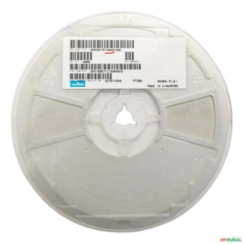 Capacitor Cerâmico Smd 0603 100nf 16v - Bobina - 4000 Peças Imagem Capacitor Cerâmico Smd 0603 100nf 16v - Bobina - 4000 Peças