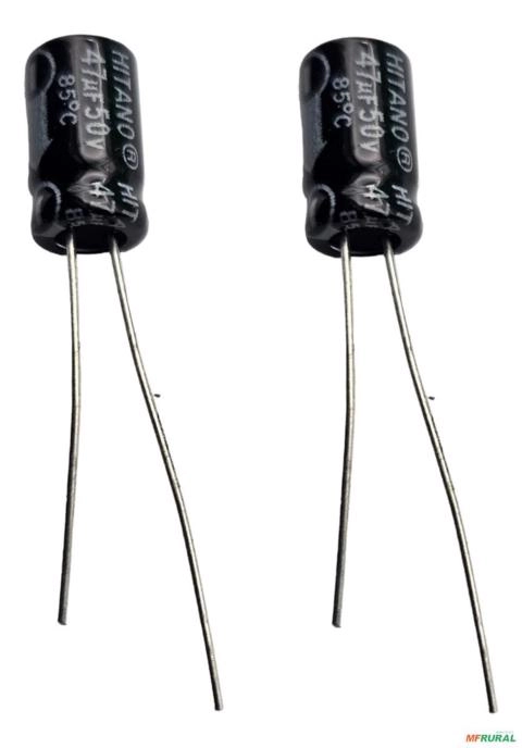 25 Capacitor Eletrolítico 47uf 50v 85° 6,3x11mm Hitano Imagem 25 Capacitor Eletrolítico 47uf 50v 85° 6,3x11mm Hitano
