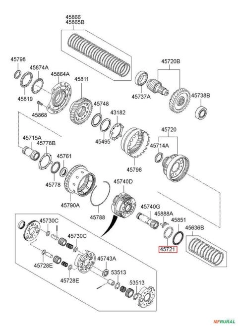 Anel Engrenagem Planetária Hyundai Santa Fé - 457293b040 Imagem Anel Engrenagem Planetária Hyundai Santa Fé - 457293b040