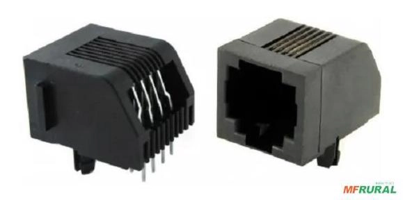 Kit 10 Conector Modular Jack Chanfrado Tfn1-88p 90° 8p8c Imagem Kit 10 Conector Modular Jack Chanfrado Tfn1-88p 90° 8p8c