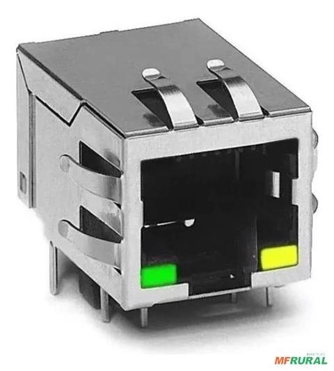 2x Conector Ethernet Pulse - Magnéticos, Cat5, Blindado Imagem 2x Conector Ethernet Pulse - Magnéticos, Cat5, Blindado