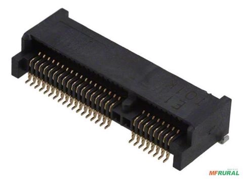 Mm60 Conector Pci Express Mini Card 52 Pinos Jae - Cor: Preto Imagem Mm60 Conector Pci Express Mini Card 52 Pinos Jae - Cor: Preto