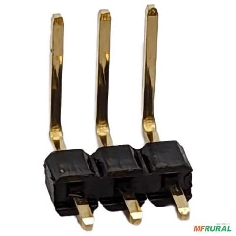 20x Barra De Pinos Fileira 90º Invertido 03 Vias 2,54mm Imagem 20x Barra De Pinos Fileira 90º Invertido 03 Vias 2,54mm