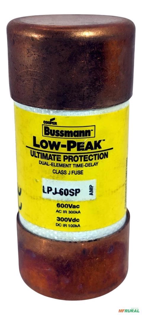 Fusível Eaton Bussmann Classe J 60 A - Lpj-60sp - Gama de voltagem: 600V Imagem Fusível Eaton Bussmann Classe J 60 A - Lpj-60sp - Gama de voltagem: 600V