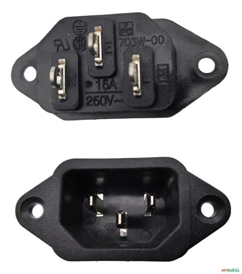 2 Tomada Painel C14 Plugue Macho 3 Polos 703w-00/06 Qualtek - Cor: Preto Imagem 2 Tomada Painel C14 Plugue Macho 3 Polos 703w-00/06 Qualtek - Cor: Preto