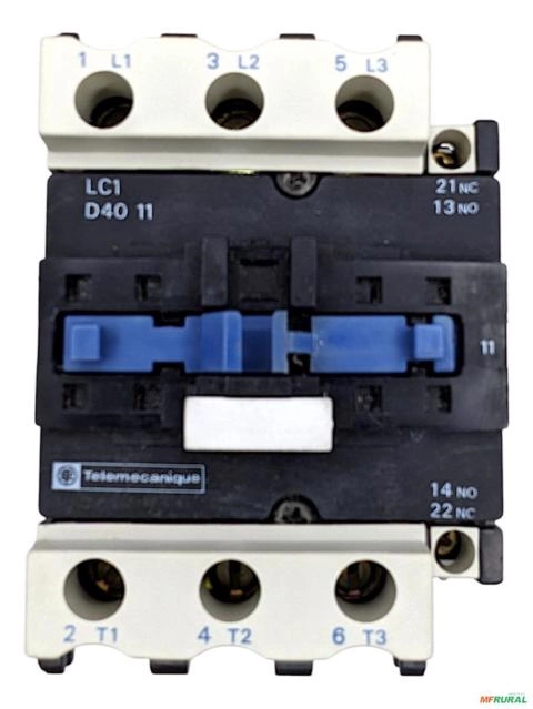 Contator Tripolar Telemecanique Lc1 D4011 E6 48v - Voltagem: 48V Imagem Contator Tripolar Telemecanique Lc1 D4011 E6 48v - Voltagem: 48V