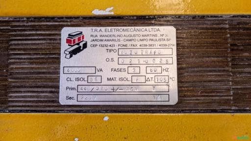 Auto Transformador Trifasico 4kva Ent. 380/440v Saida 220v Imagem Auto Transformador Trifasico 4kva Ent. 380/440v Saida 220v