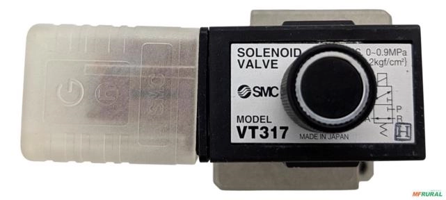 Válvula Solenoide SMC VT317-5DZ-02 24V DC 3 Vias 1/4" - Original - Voltagem: 24 Vdc Imagem Válvula Solenoide SMC VT317-5DZ-02 24V DC 3 Vias 1/4" - Original - Voltagem: 24 Vdc