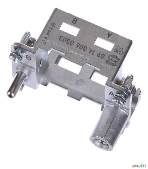 Frame Han Modular P/ Tomada Harting 09 14 006 0303 - Cor: Cinza 923621