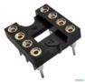 10x Conector Soquete Torneado 8 Pinos - Dip-8 - Cromatek - Cor: Preto Imagem 10x Conector Soquete Torneado 8 Pinos - Dip-8 - Cromatek - Cor: Preto