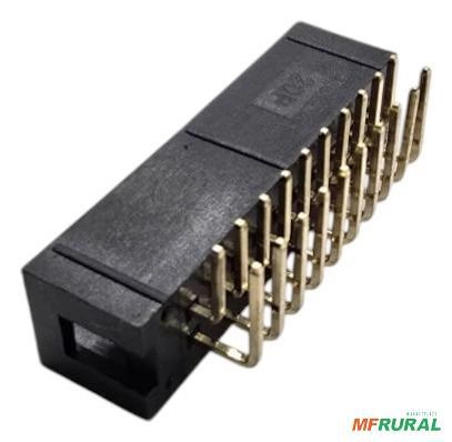10x Conector Idc Macho 20 Pinos 90° Para Pci - 2x10 Vias Preto Imagem 10x Conector Idc Macho 20 Pinos 90° Para Pci - 2x10 Vias Preto