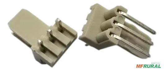 Conector Kf2510 Kk 2.54mm 3 Vias 90 Graus Macho - Kit 50 Creme Imagem Conector Kf2510 Kk 2.54mm 3 Vias 90 Graus Macho - Kit 50 Creme