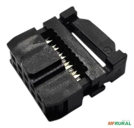 10x Conector Latch Fêmea - 10 Vias Com Aliviador Preto Imagem 10x Conector Latch Fêmea - 10 Vias Com Aliviador Preto