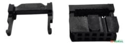 10x Conector Latch Fêmea - 10 Vias Com Aliviador Preto Imagem 10x Conector Latch Fêmea - 10 Vias Com Aliviador Preto