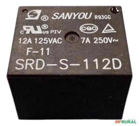 Relé 12v 12a 5 Pinos Sanyou Srd-s-112d - Novo Original 12vdc 7a/250v 12a/125v Imagem Relé 12v 12a 5 Pinos Sanyou Srd-s-112d - Novo Original 12vdc 7a/250v 12a/125v