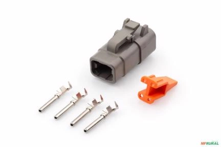Conector Deutsch 4 Vias (Fêmea) DTM06-4S Imagem Conector Deutsch 4 Vias (Fêmea) DTM06-4S