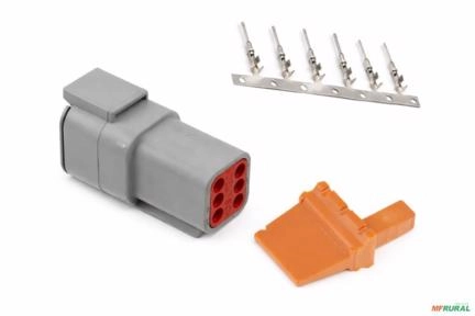 Conector Deutsch 6 Vias (Macho) DTM04-6P Imagem Conector Deutsch 6 Vias (Macho) DTM04-6P