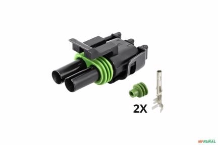Conector Delphi/Apitv Fêmea 2 Via 12015792 Imagem Conector Delphi/Apitv Fêmea 2 Via 12015792