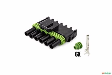 Conector Delphi/Apitv Fêmea 6 Via 12015799 Imagem Conector Delphi/Apitv Fêmea 6 Via 12015799