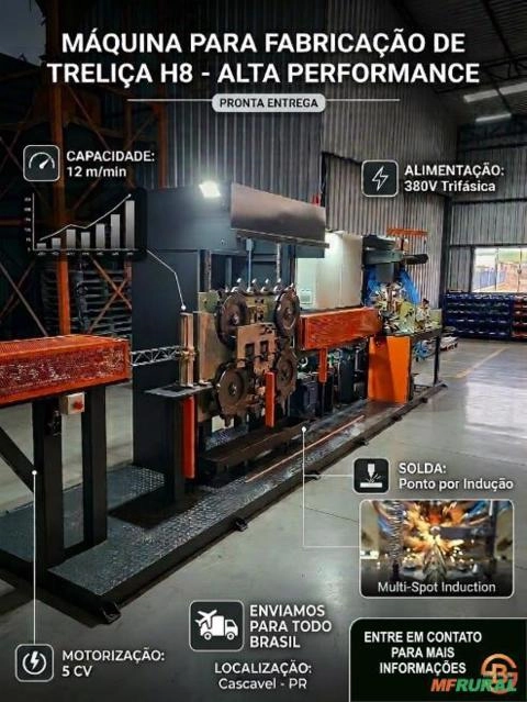 Máquina de Treliça Industrial H8 – Pronta Entrega Imagem Máquina de Treliça Industrial H8 – Pronta Entrega