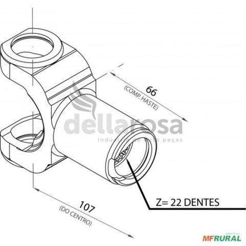 Garfo Articulação Eixo Longo Trator Massey 034025 Imagem Garfo Articulação Eixo Longo Trator Massey 034025