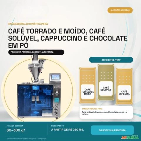 Envasadora de Café e Pós Solúveis em Pouch Ebbapack Imagem Envasadora de Café e Pós Solúveis em Pouch Ebbapack