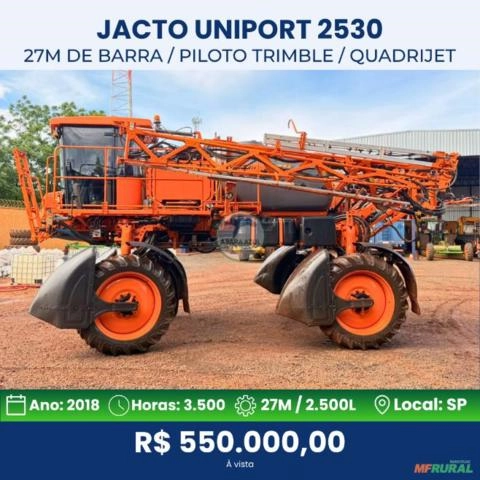 Pulverizador Jacto 2530 (Ano 2018) com 3.500 horas - PILOTO TRIMBLE Imagem Pulverizador Jacto 2530 (Ano 2018) com 3.500 horas - PILOTO TRIMBLE