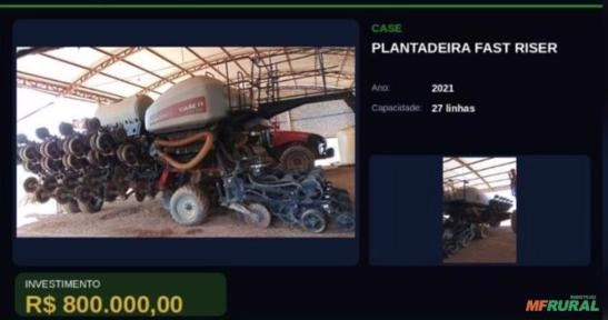 Plantadeira Case IH Fast Riser 6100 27 Linhas Ano 2021 Imagem Plantadeira Case IH Fast Riser 6100 27 Linhas Ano 2021