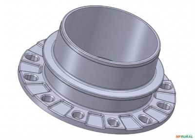 Ponta com Flange 10" Ø395 com 12 Furos para Transição e Acoplamento - 2026043 Imagem Ponta com Flange 10" Ø395 com 12 Furos para Transição e Acoplamento - 2026043