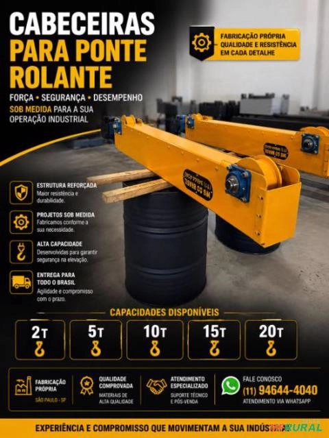 CABECEIRAS PARA PONTE ROLANTE | 2T 5T 10T 15T 20T sob medida Imagem CABECEIRAS PARA PONTE ROLANTE | 2T 5T 10T 15T 20T sob medida