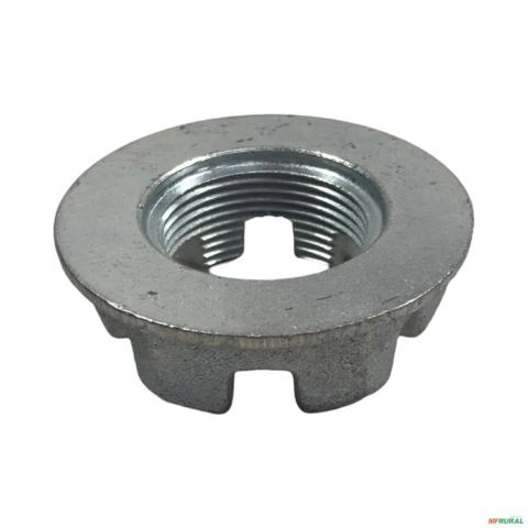 PORCA CASTELO 1.1/2 14 FIOS FLANGEADA 0501013243 25411 Imagem PORCA CASTELO 1.1/2 14 FIOS FLANGEADA 0501013243 25411