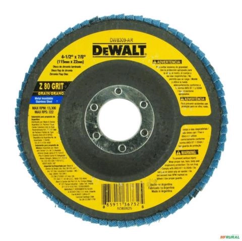 DISCO FLAP 4.1/2 X 7/8 GR 80 DW8309 LA 4.1/2 X 7/8 GR 80 43210 Imagem DISCO FLAP 4.1/2 X 7/8 GR 80 DW8309 LA 4.1/2 X 7/8 GR 80 43210