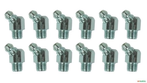 GRAXEIRA CURVA (KIT C- 12 PECAS) 5/16-45-KIT12PCS 99248 Imagem GRAXEIRA CURVA (KIT C- 12 PECAS) 5/16-45-KIT12PCS 99248