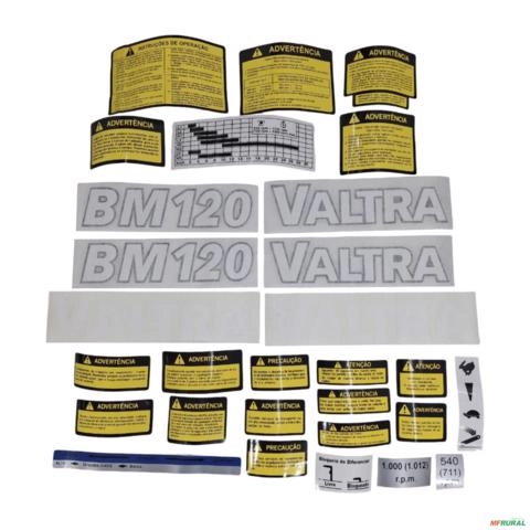 JOGO DECALQUE VALTRA BM 120 GI TM BM 120 GI 3022712 Imagem JOGO DECALQUE VALTRA BM 120 GI TM BM 120 GI 3022712