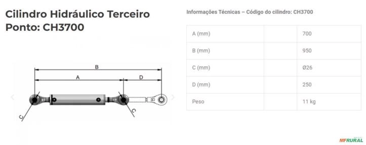 CILINDRO HIDRÁULICO TERCEIRO PONTO PARA TRATOR BOVENAU CH3700 - 700MM 3024031 Imagem CILINDRO HIDRÁULICO TERCEIRO PONTO PARA TRATOR BOVENAU CH3700 - 700MM 3024031