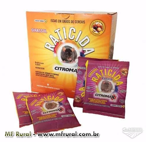 Raticida em Grão de Girassol Citromax- 1 kg (40 saches de 25g)