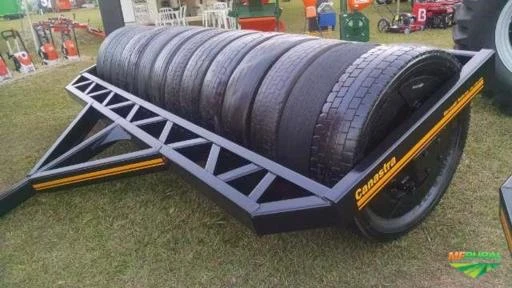 Rolo pneu compactar semente capim