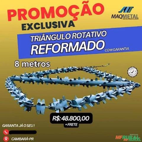 Triângulo Rotativo 8m Reformado Maqmetal Alta Performance no Campo Imagem Triângulo Rotativo 8m Reformado Maqmetal Alta Performance no Campo