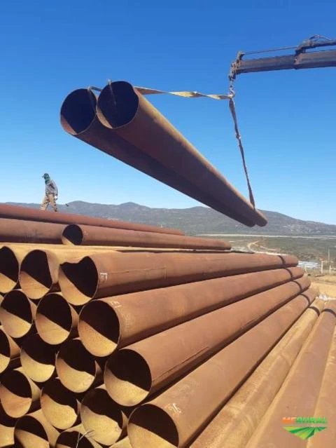 Tubos  de  aço de 480  mm x 4,00 mm e 420 mm x  4,00 novos sem uso barras de 12 metros