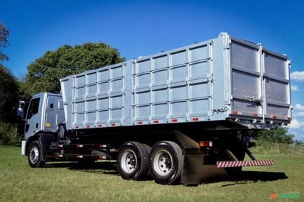 Imagem Caçamba Graneleira com Abertura Lateral e Trazeira Fundo Imagem Caçamba Graneleira com Abertura Lateral e Trazeira Fundo