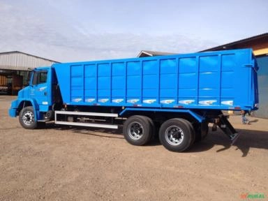 Imagem Caçamba Graneleira com Abertura Lateral e Trazeira Fundo Imagem Caçamba Graneleira com Abertura Lateral e Trazeira Fundo