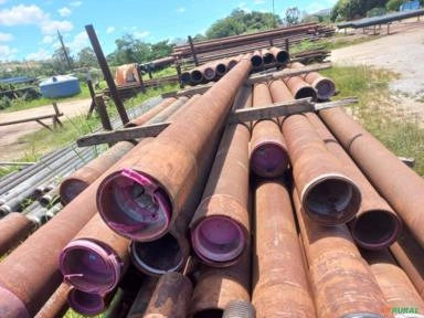 Imagem TUBOS DE AÇO CARBONO DE 9 5/8” (244,5 MM) x 0,545” (13,84 MM) x +/- 12,3 MTS Imagem TUBOS DE AÇO CARBONO DE 9 5/8” (244,5 MM) x 0,545” (13,84 MM) x +/- 12,3 MTS